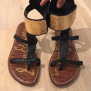 Sam Edelman Genette Gold Black Gladiator